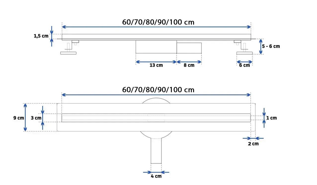 Rigolă de duș Rea Neo Slim Pro, rose, 60 cm