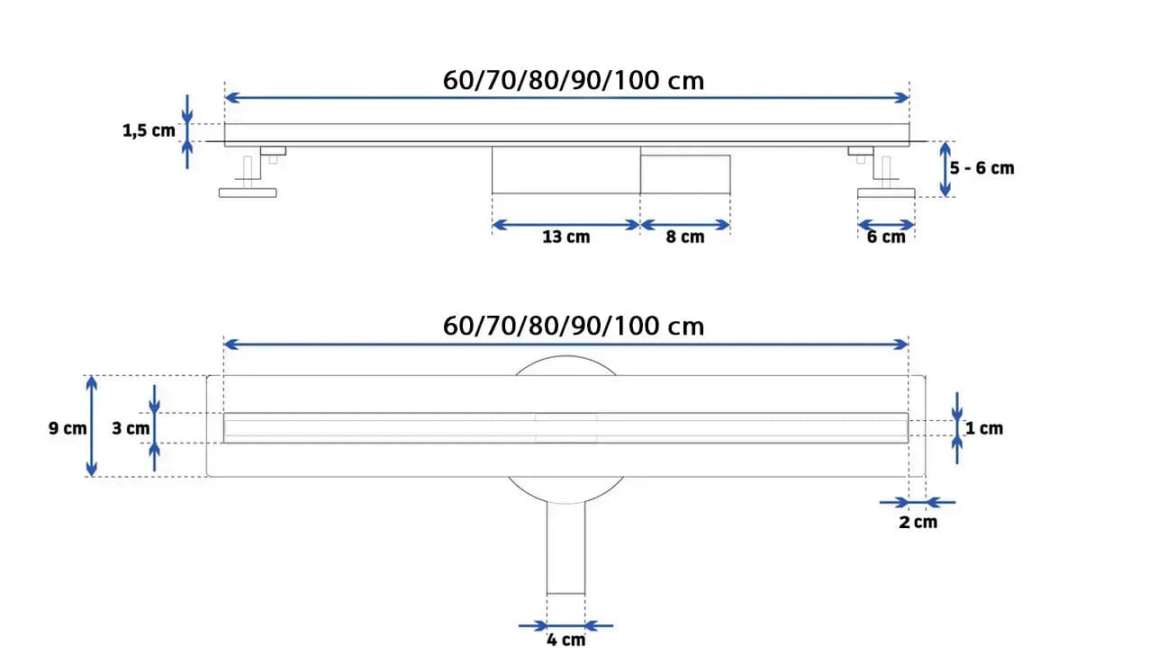 Rigolă de duș Rea Neo Slim Pro, rose, 70 cm