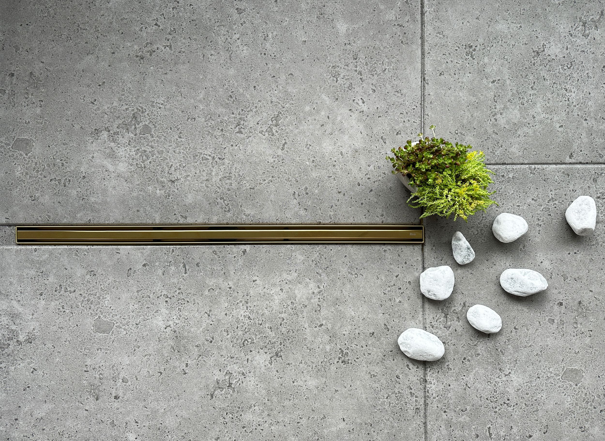 Rigolă de duș Rea Neox Slim Pro, auriu, 60 cm