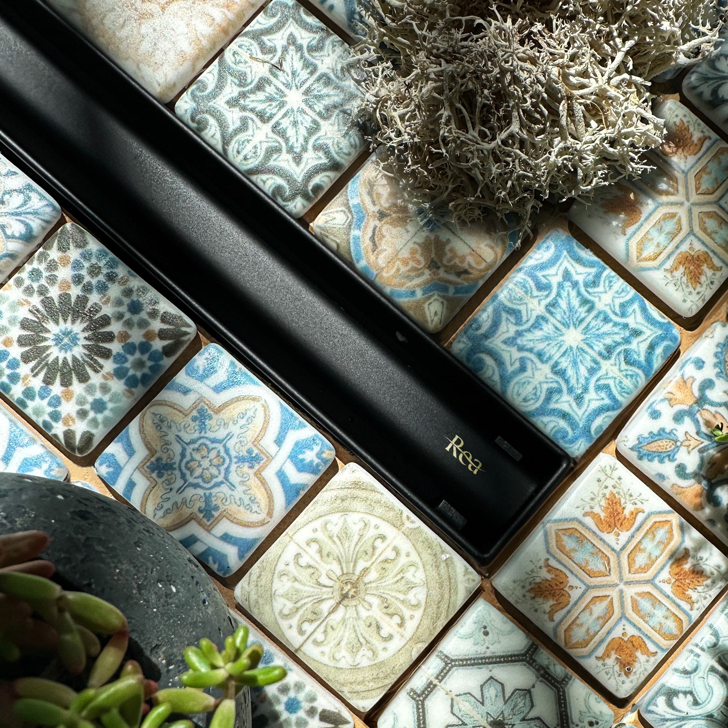 Rigolă de duș Rea Neox Slim Pro, negru mat, 60 cm