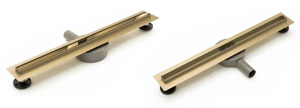 Rigolă de duș Rea Slim Mirror, auriu, 100 cm