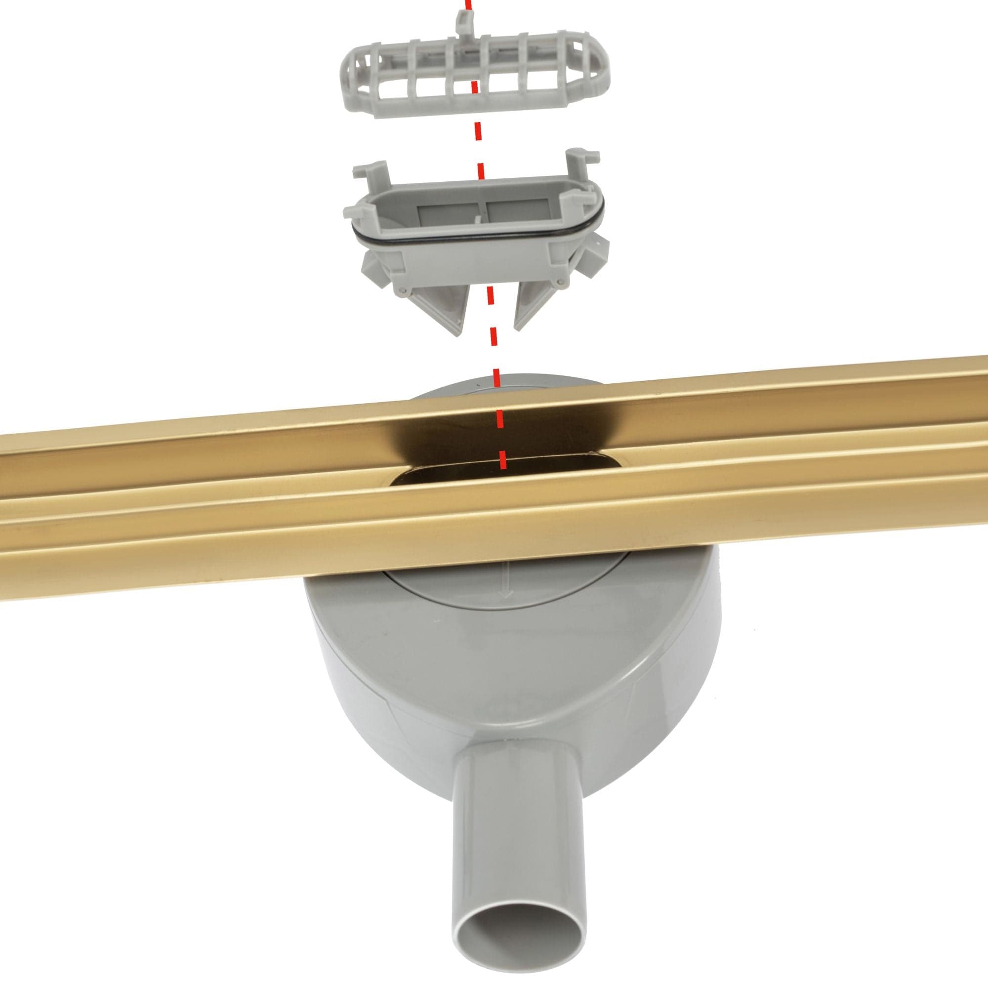 Rigolă de duș Rea Slim Mirror, auriu, 90 cm