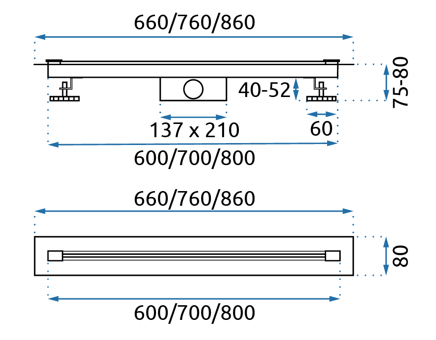 Rigolă de duș Rea Ultra Slim, auriu, 80 cm