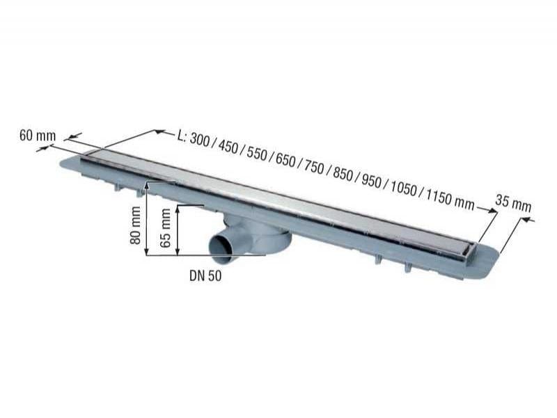Rigola dus linearis compact 65 cm, cu corp sifon integrat si gratar otel inox/faiantabil
