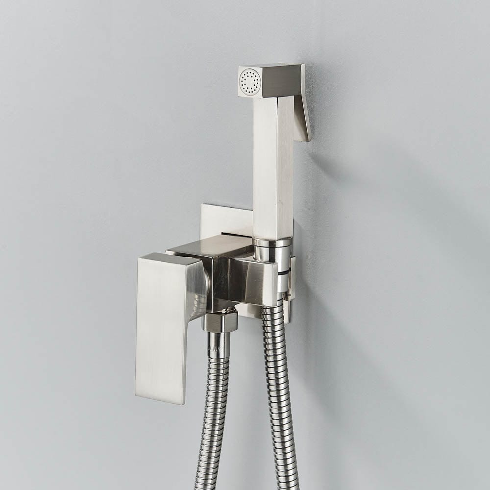 Robinet tip dus intim pentru bideu sau wc cu doua intrari, argintiu, cod 1450