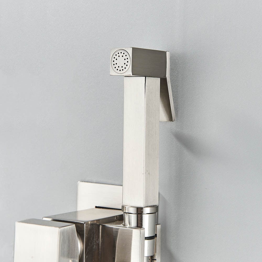 Robinet tip dus intim pentru bideu sau wc cu doua intrari, argintiu, cod 1450