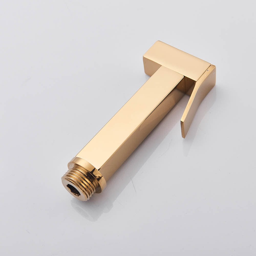 Robinet tip dus intim pentru bideu sau wc cu doua intrari, auriu lucios, cod 1452