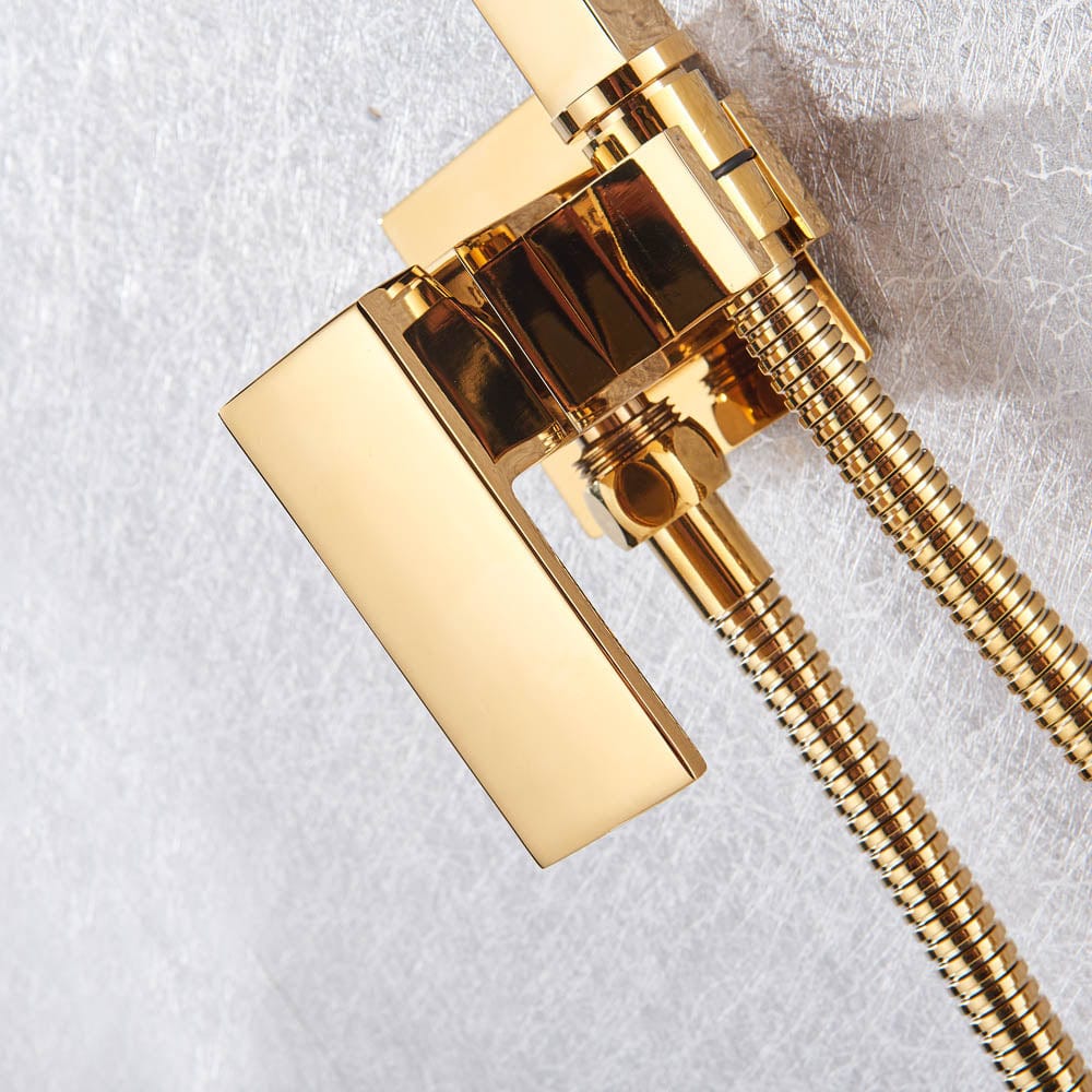 Robinet tip dus intim pentru bideu sau wc cu doua intrari, auriu lucios, cod 1452