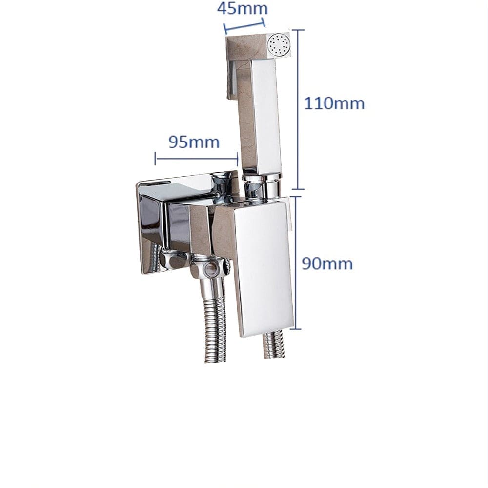 Robinet tip dus intim pentru bideu sau wc cu doua intrari, crom lucios, cod 1266