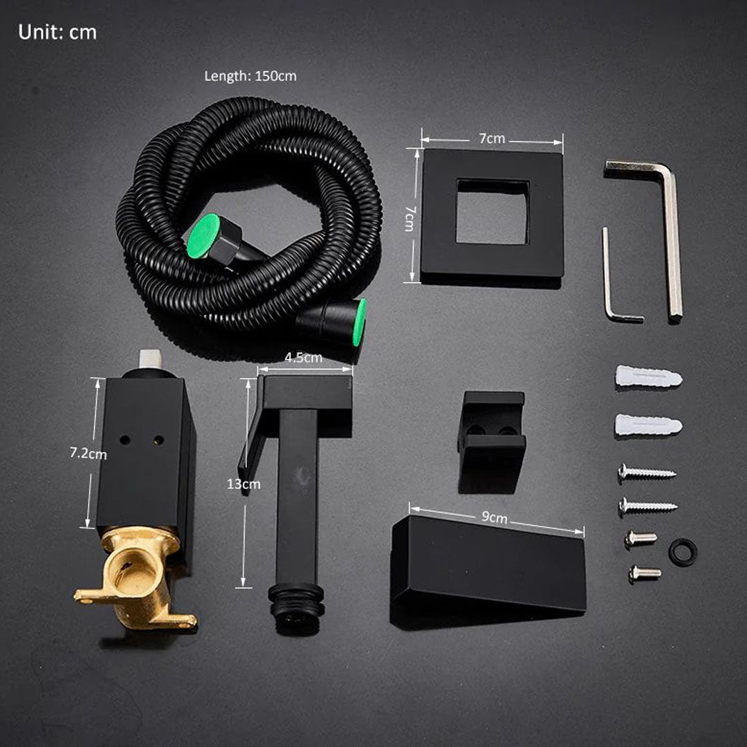 Robinet tip dus intim pentru bideu sau wc cu doua intrari, negru mat, cod 1265