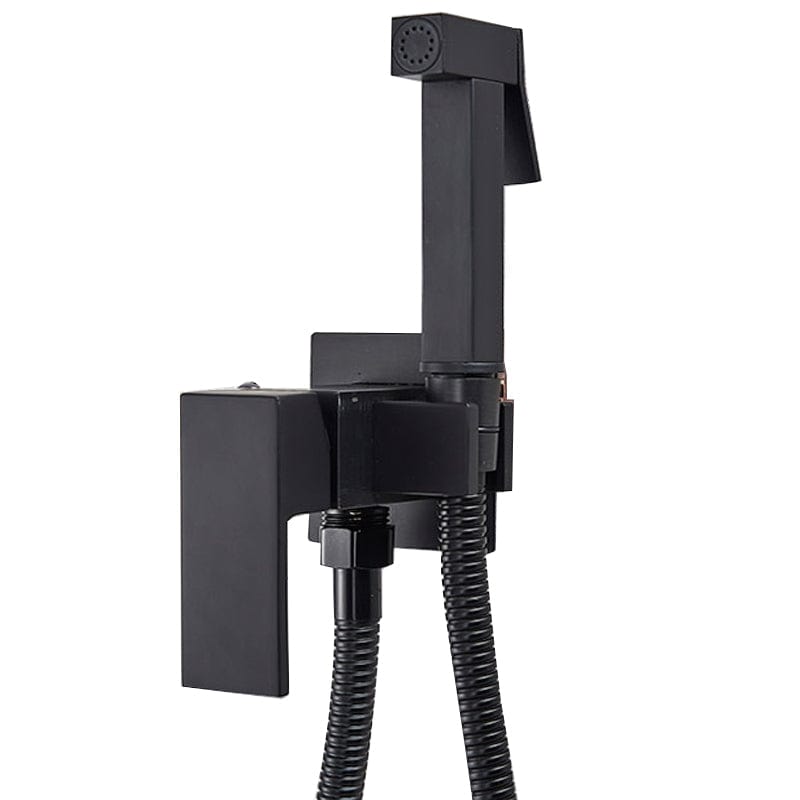 Robinet tip dus intim pentru bideu sau wc cu doua intrari, negru mat, cod 1265
