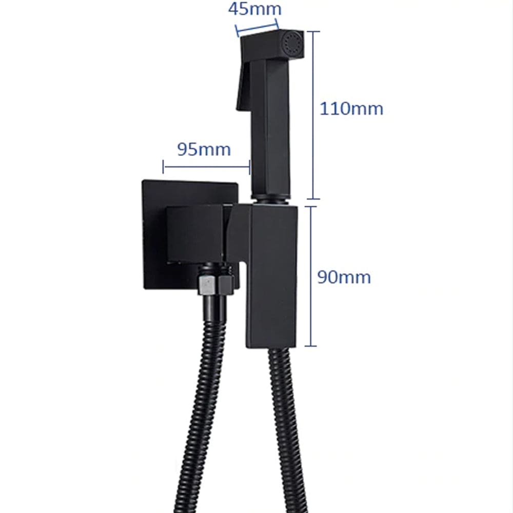 Robinet tip dus intim pentru bideu sau wc cu doua intrari, negru mat, cod 1265