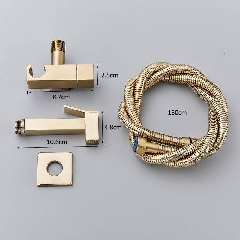 Robinet tip dus intim pentru bideu sau wc cu o singura intrare, auriu nichelat, cod 1504