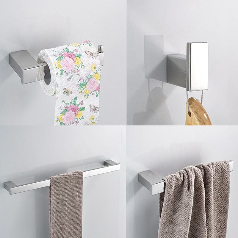 Set accesorii baie, argintiu cromat, 4 piese, cod 1273