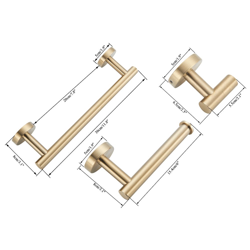 Set accesorii baie, auriu nichelat, 3 piese, cod 1512