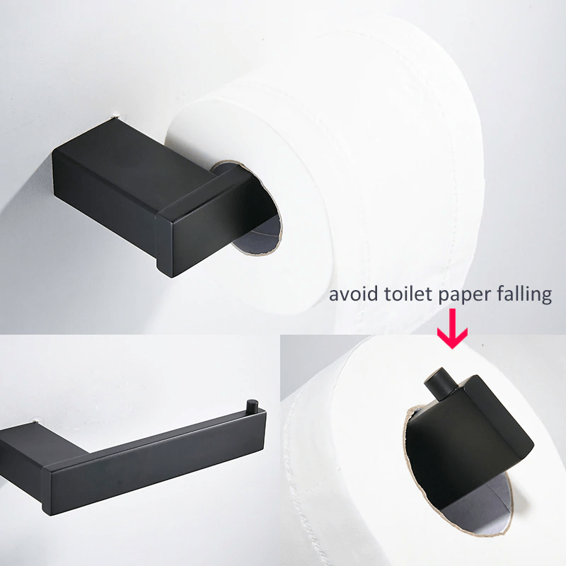 Set accesorii baie, negru mat, 4 piese, cod 1225