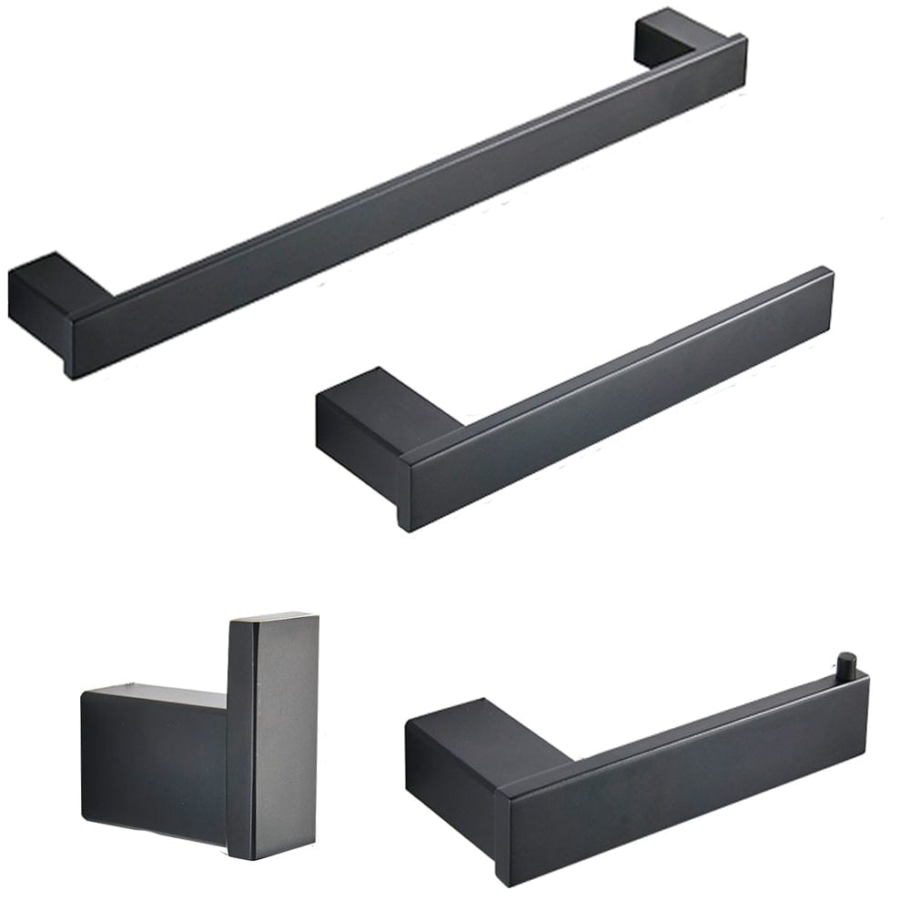 Set accesorii baie, negru mat, 4 piese, cod 1225