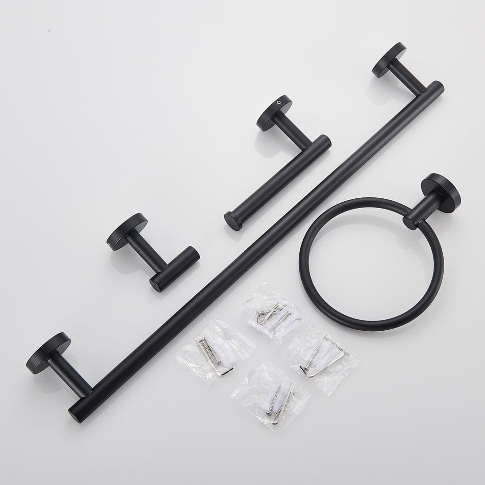 Set accesorii baie, negru mat, 4 piese, cod 1547