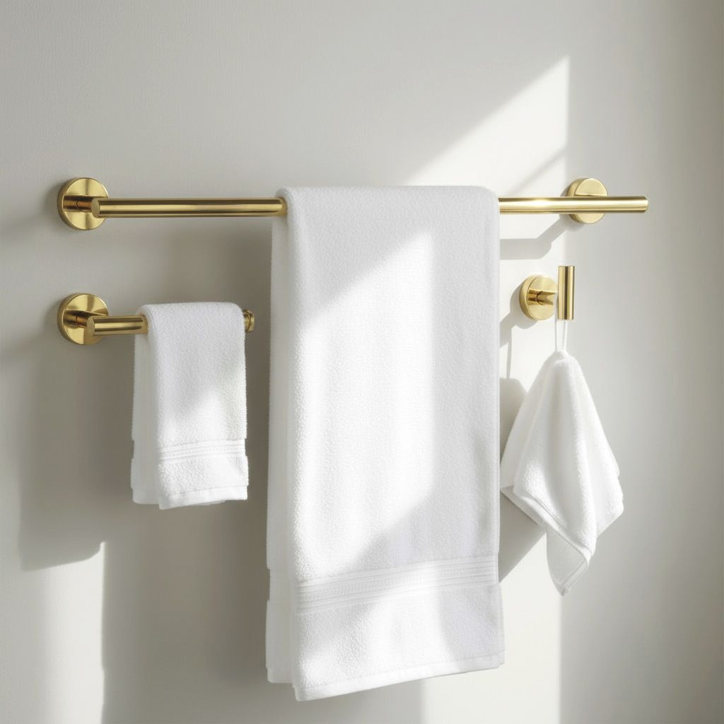Set accesorii pentru baie Rea Ari, auriu lucios, 4 piese