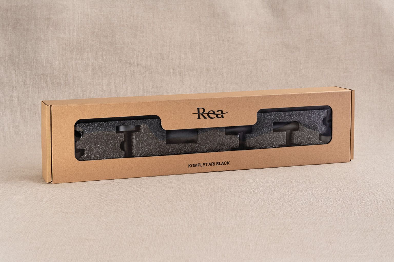 Set accesorii pentru baie Rea Ari, negru lucios, 4 piese