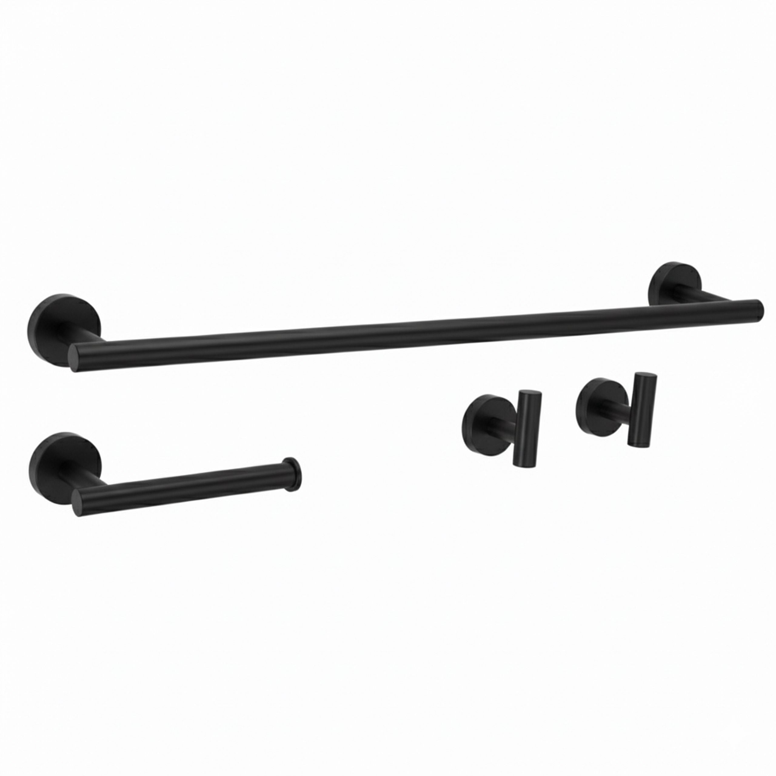 Set accesorii pentru baie Rea Ari, negru lucios, 4 piese