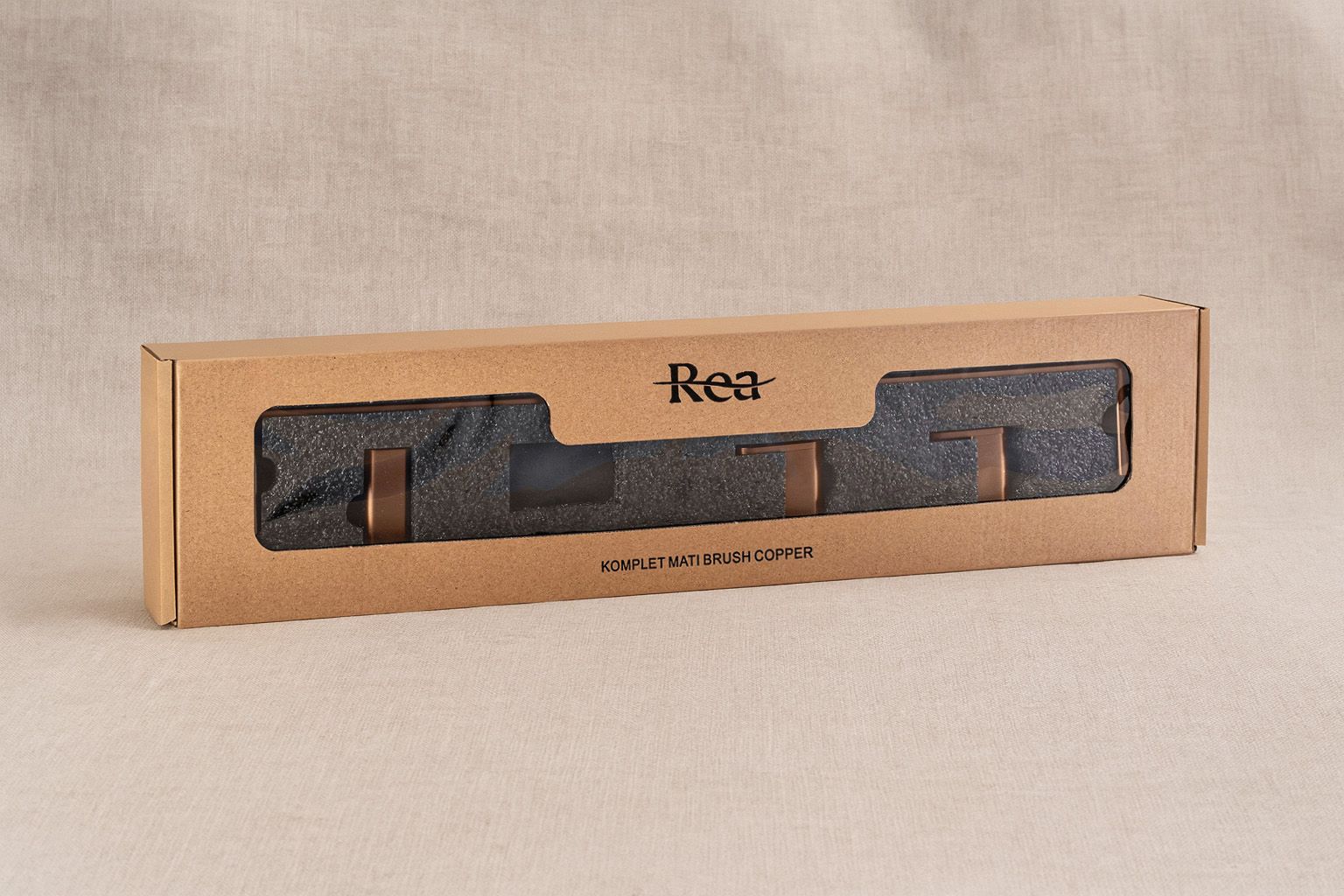 Set accesorii pentru baie Rea Mati, cupru periat, 4 piese