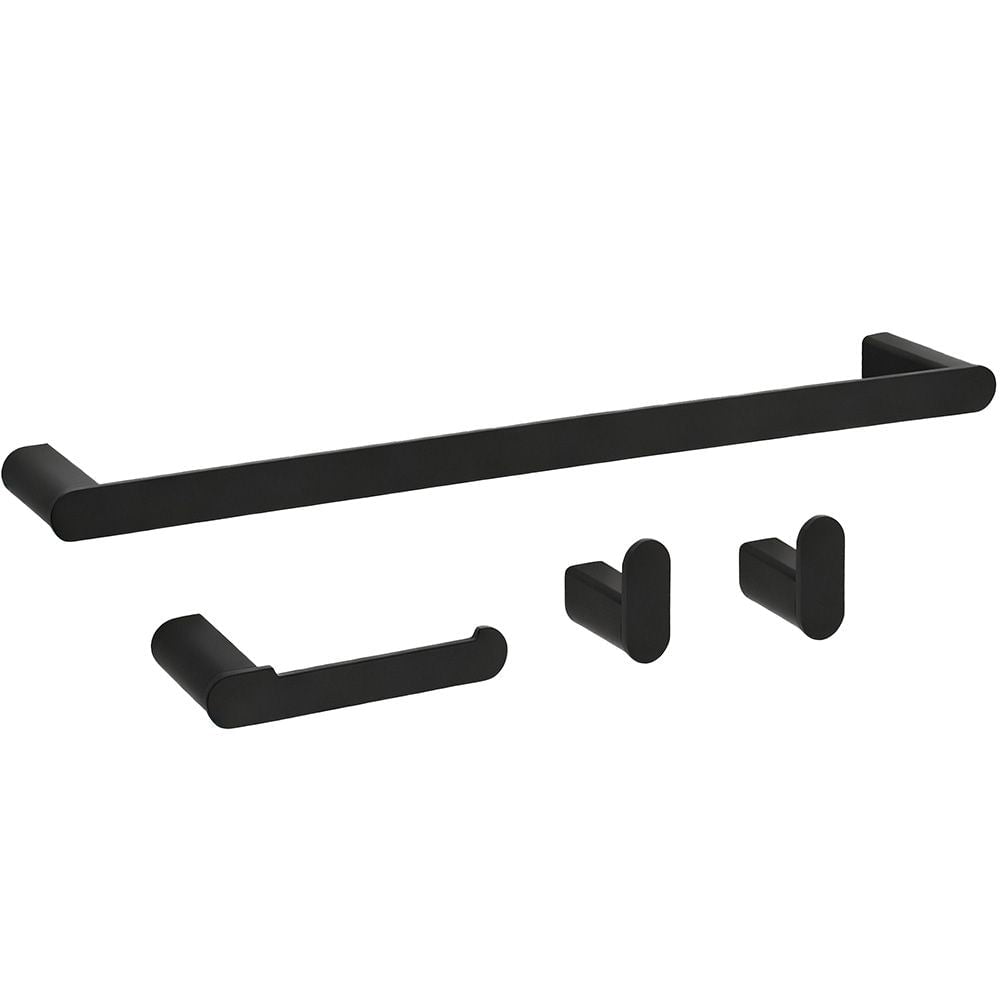 Set accesorii pentru baie Rea Mati, negru mat, 4 piese