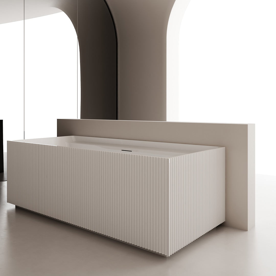 Set baie, cada de perete din acril 170 cm, mobilier cu lavoar incastrat din compozit si oglinda LED, alb, MonBlari