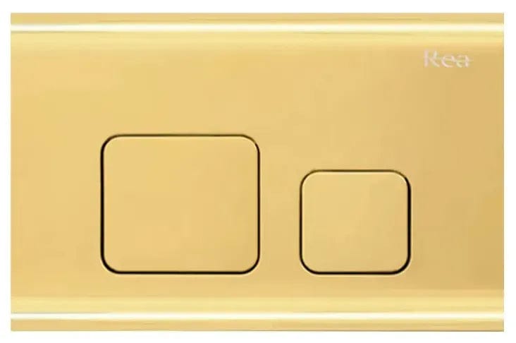 Set cadru încastrat pentru vas WC, buton tip F, auriu