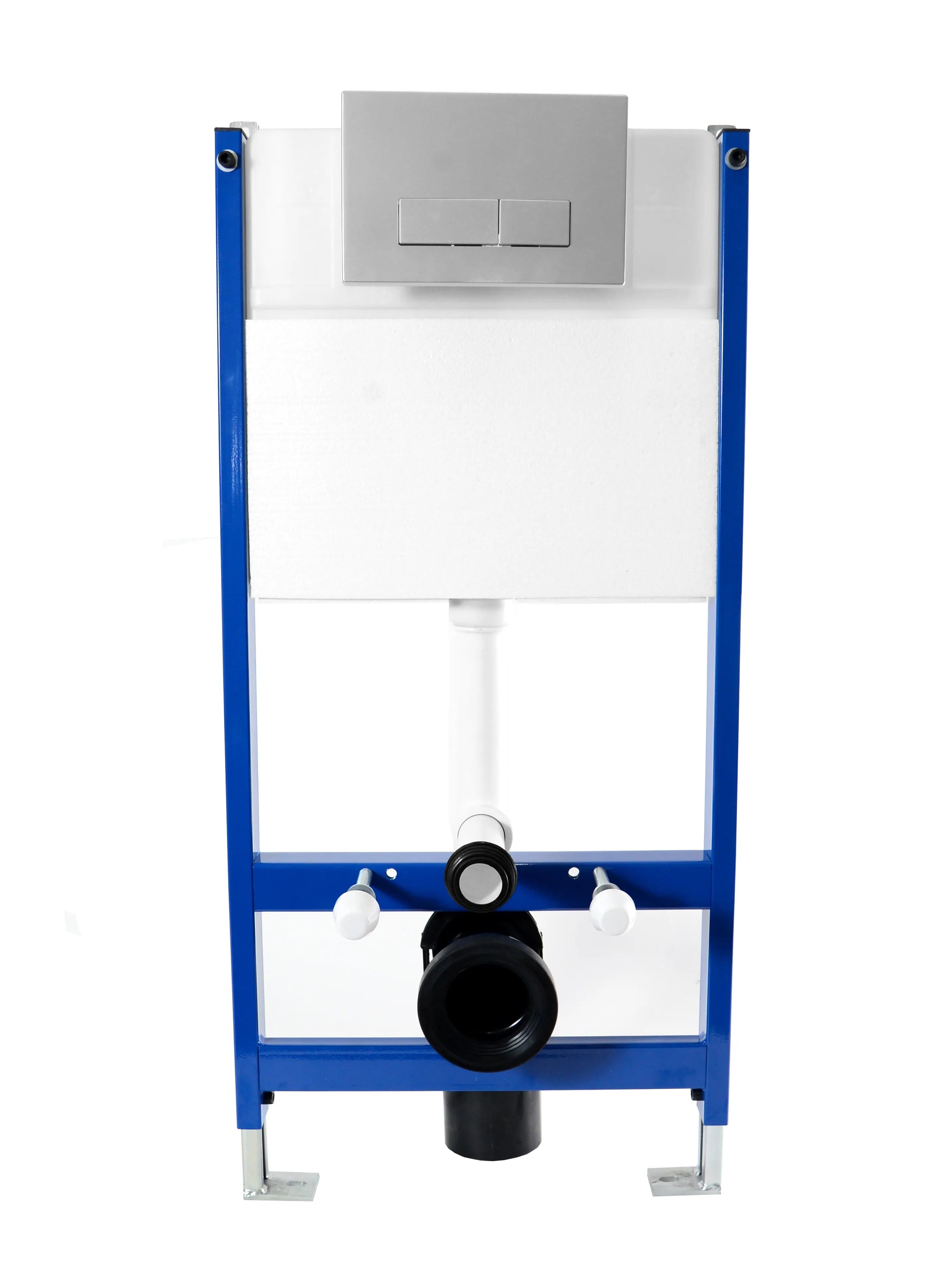 Set cadru încastrat pentru vas WC, buton tip F, auriu