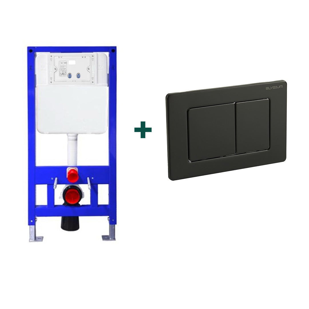 Set cadru WC incastrat cu clapeta AC-BA, negru mat, Elysium