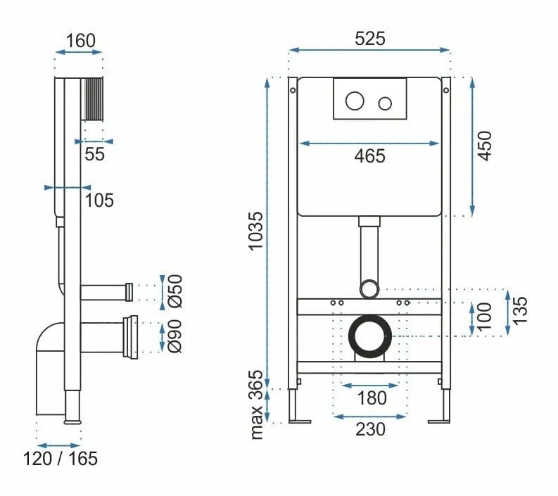 Set cadru WC încastrat, Rea