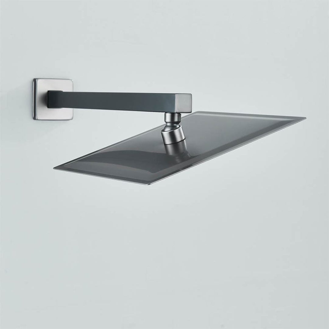 Set de duș cu pară pătrată 25 cm, gri antracit, 3 funcții de curgere a apei, cod 1244