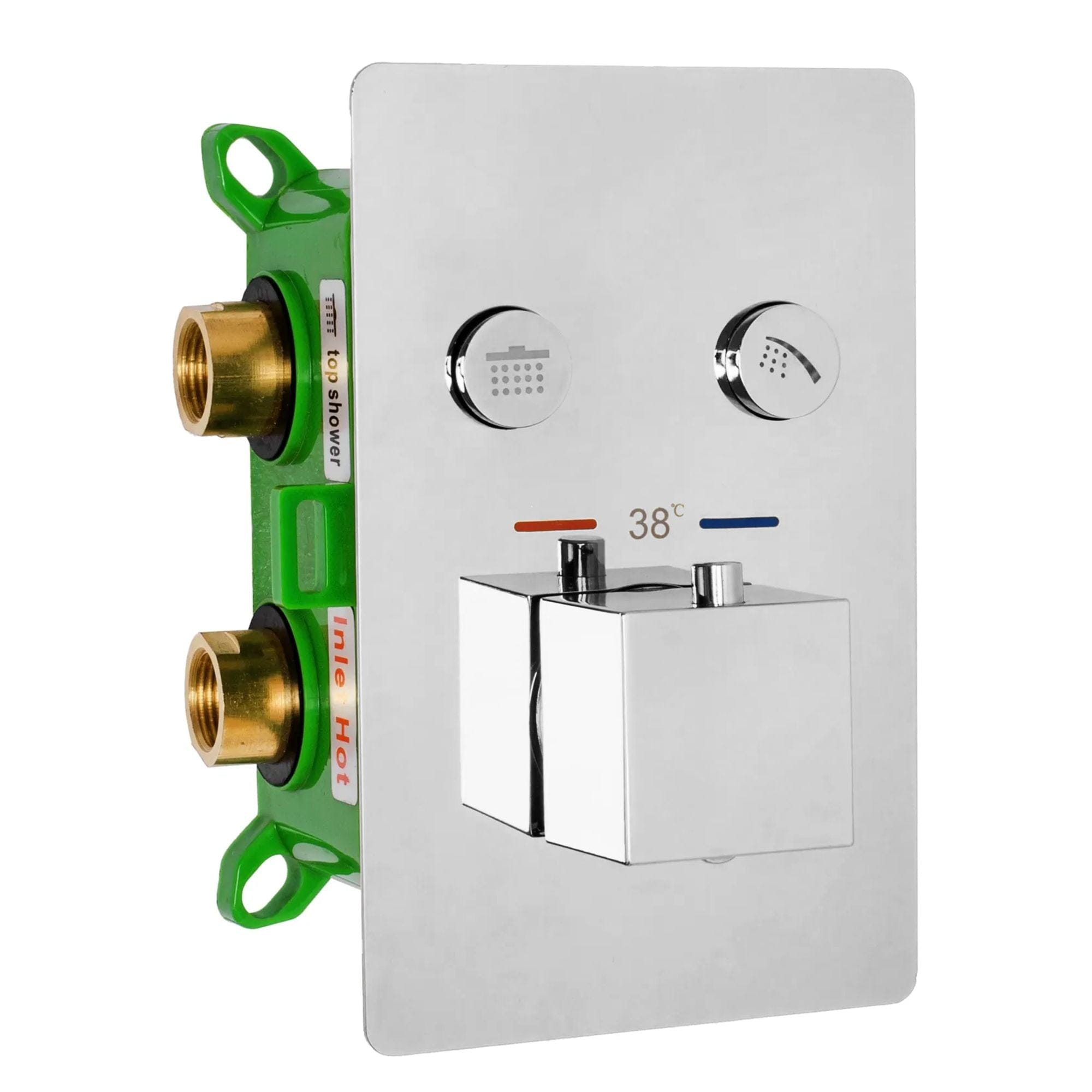 Set de duș încastrat Rea Fenix Davis crom cu termostat și 2 funcții de curgere