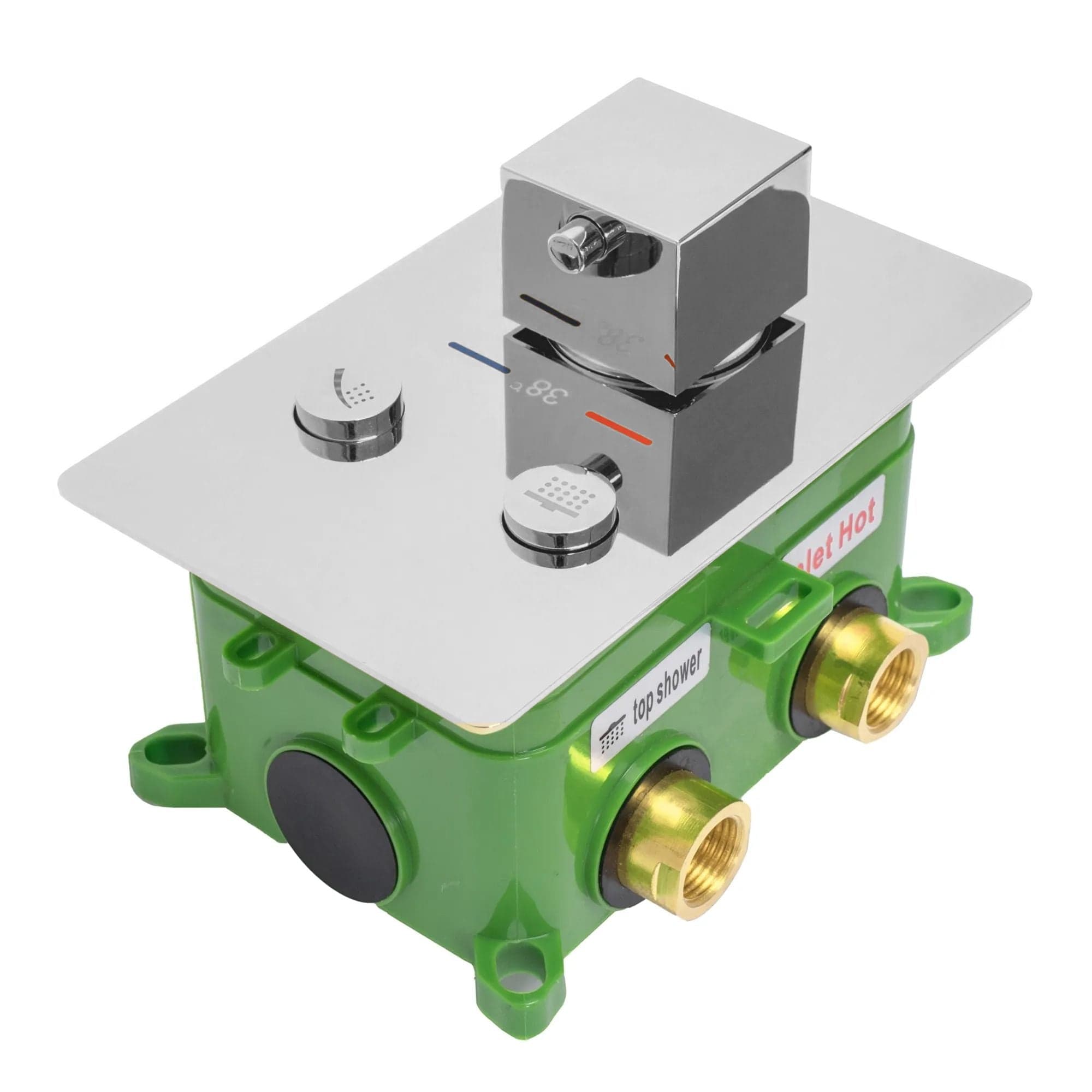 Set de duș încastrat Rea Fenix Davis crom cu termostat și 2 funcții de curgere