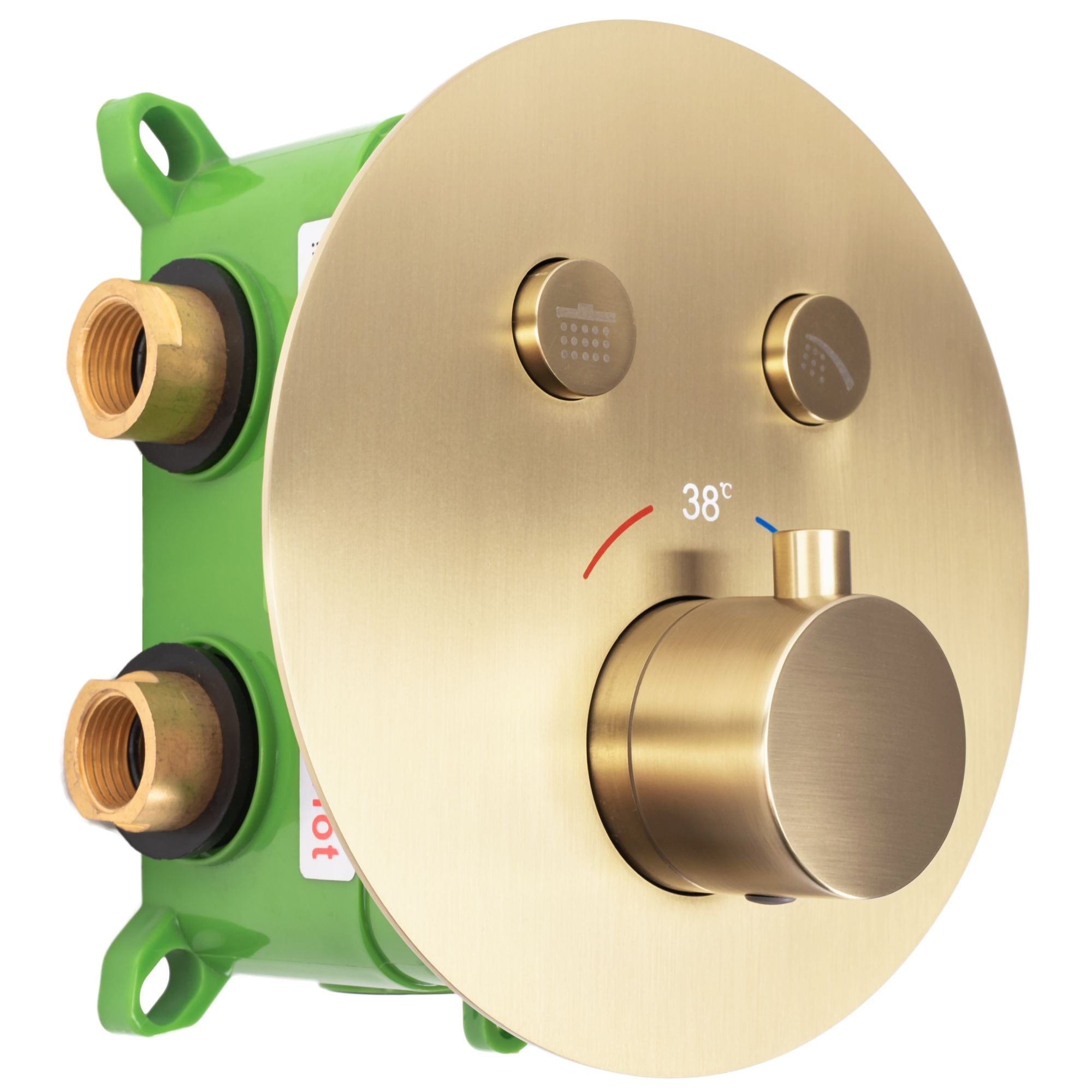 Set de duș încastrat Rea Lungo Miler auriu mat cu termostat si 2 funcții de curgere