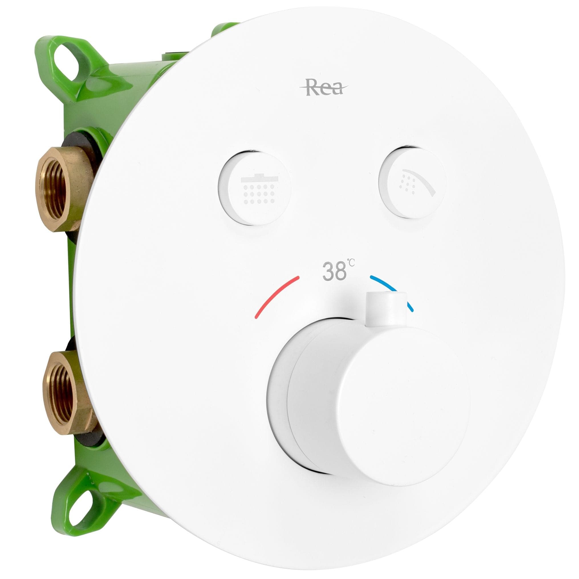 Set de duș încastrat Rea Lungo Miler + box, alb mat