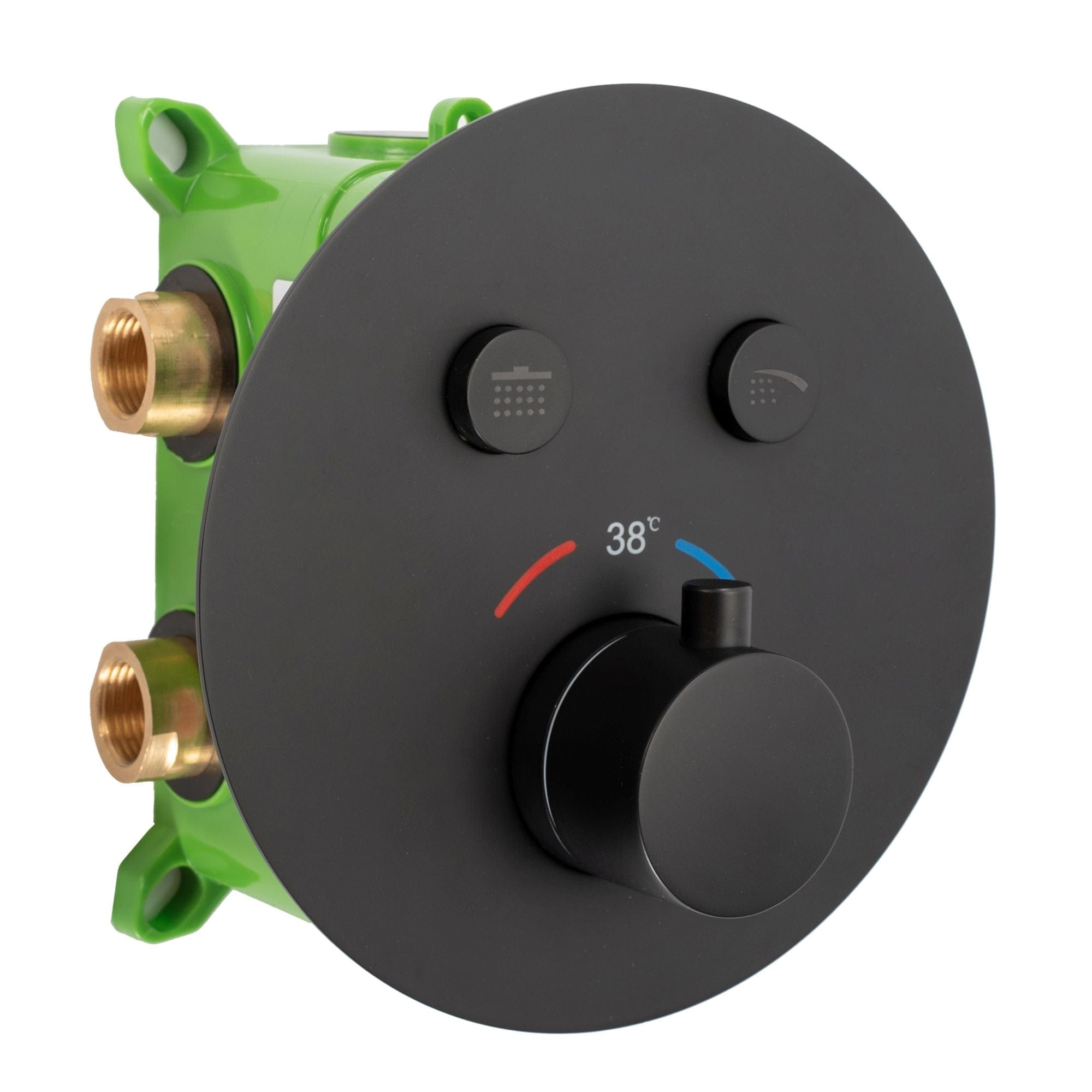 Set de duș încastrat Rea Lungo Miler negru mat cu termostat si 2 funcții de curgere