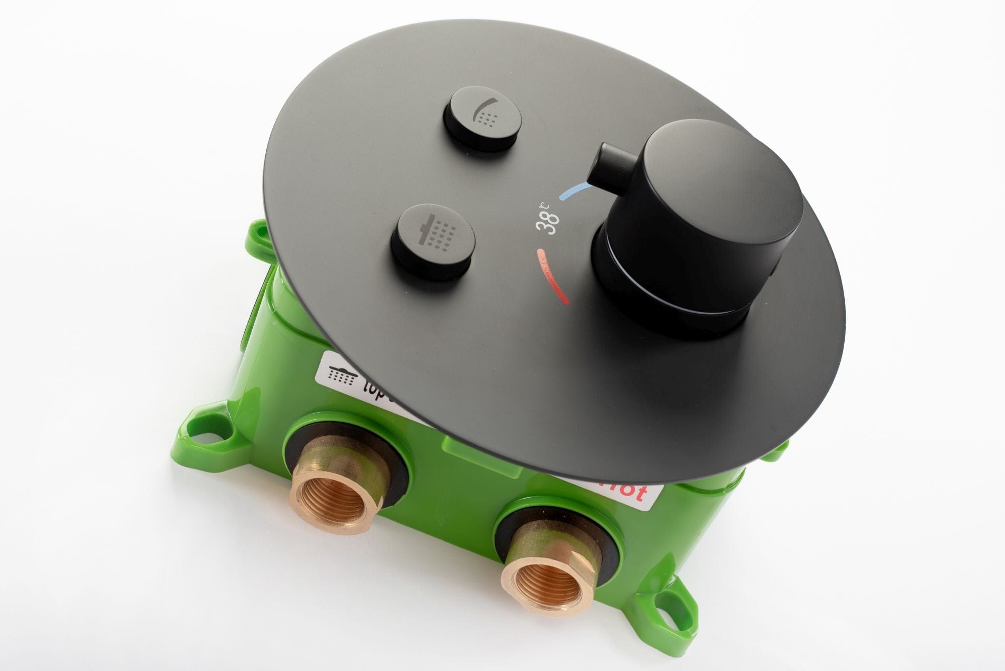 Set de duș încastrat Rea Lungo Miler negru mat cu termostat si 2 funcții de curgere