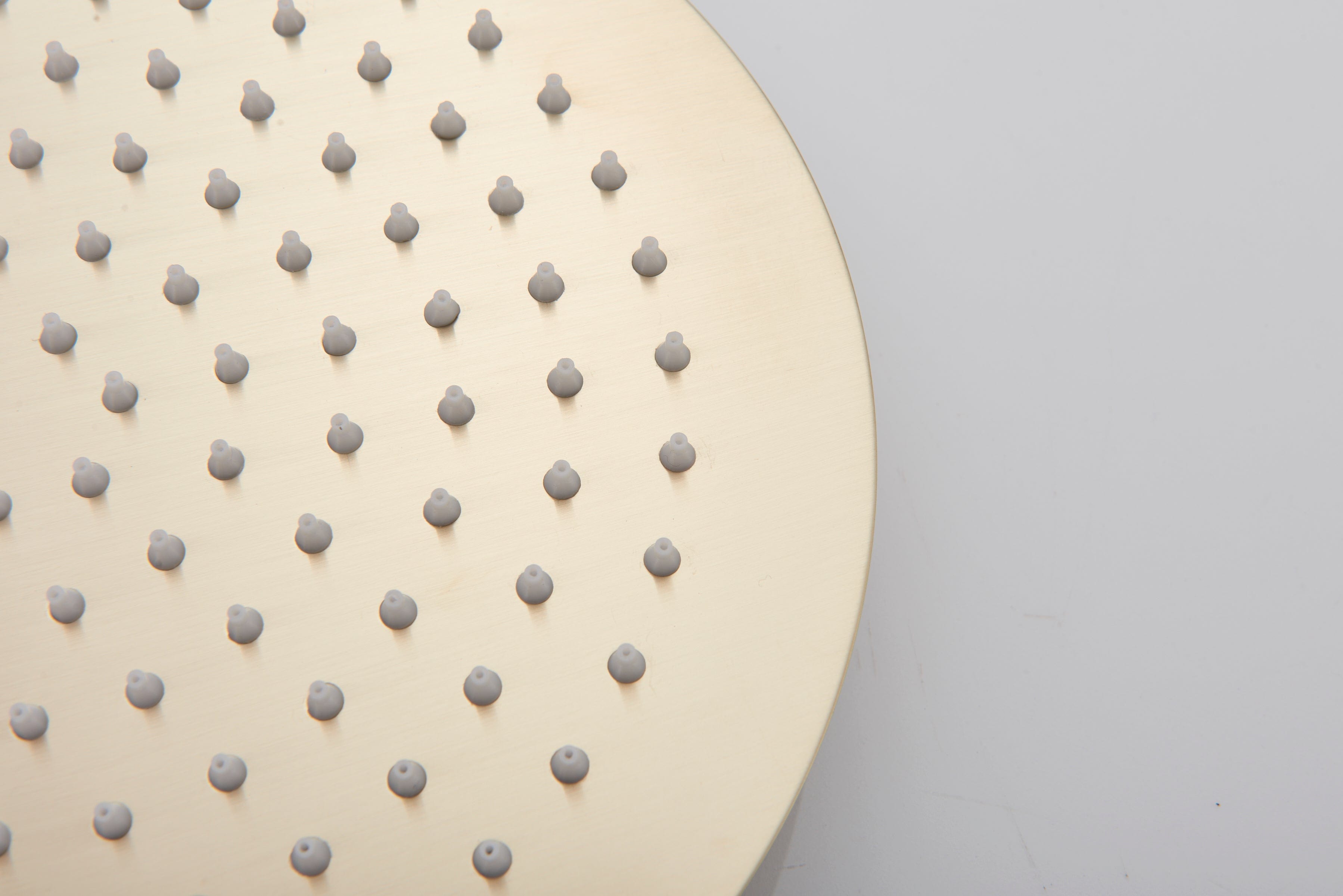 Set de dus auriu nichelat cu para rotunda tip ploaie 25 cm, Green 1269