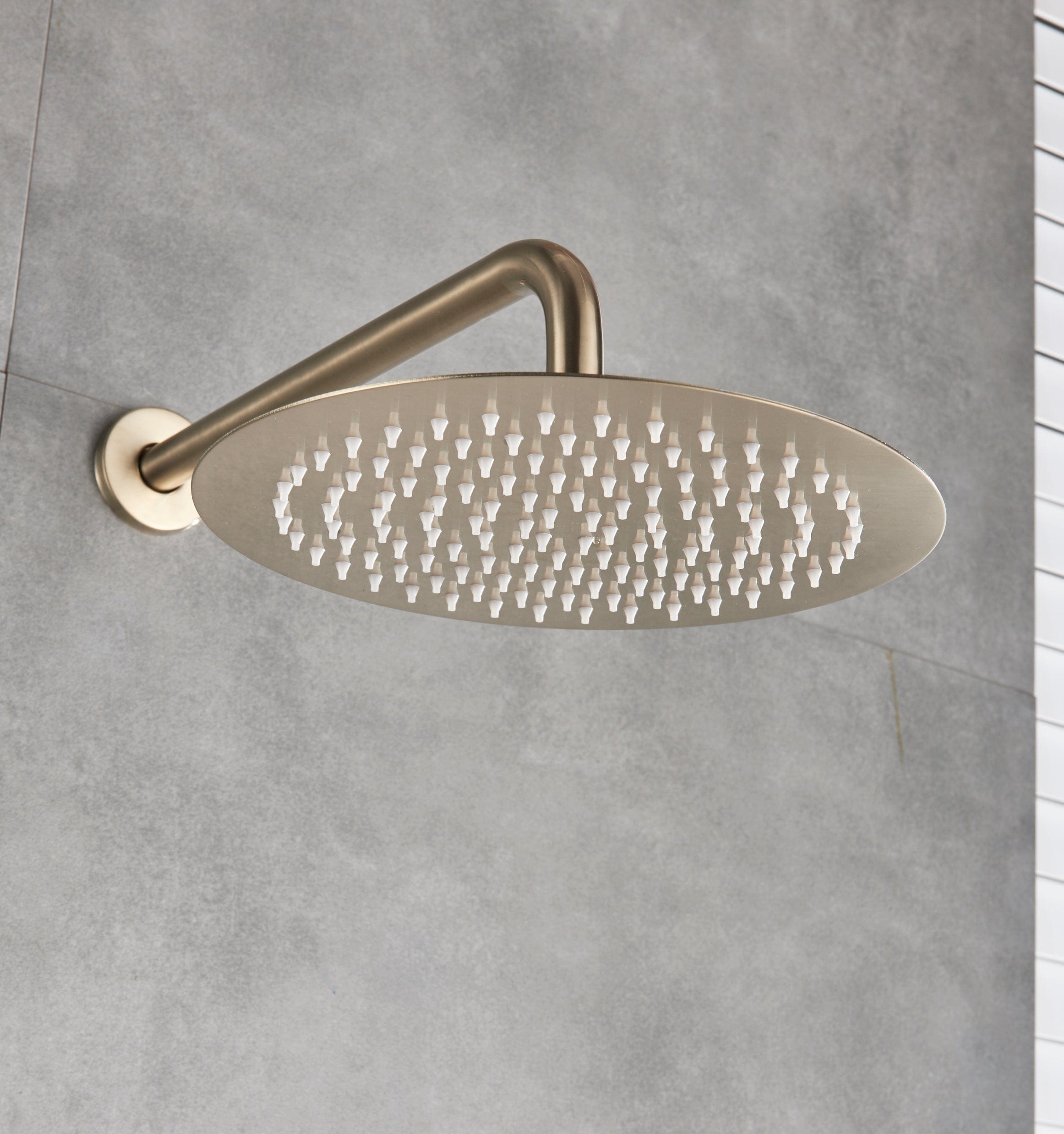 Set de dus auriu nichelat cu para rotunda tip ploaie 25 cm, Green 1269