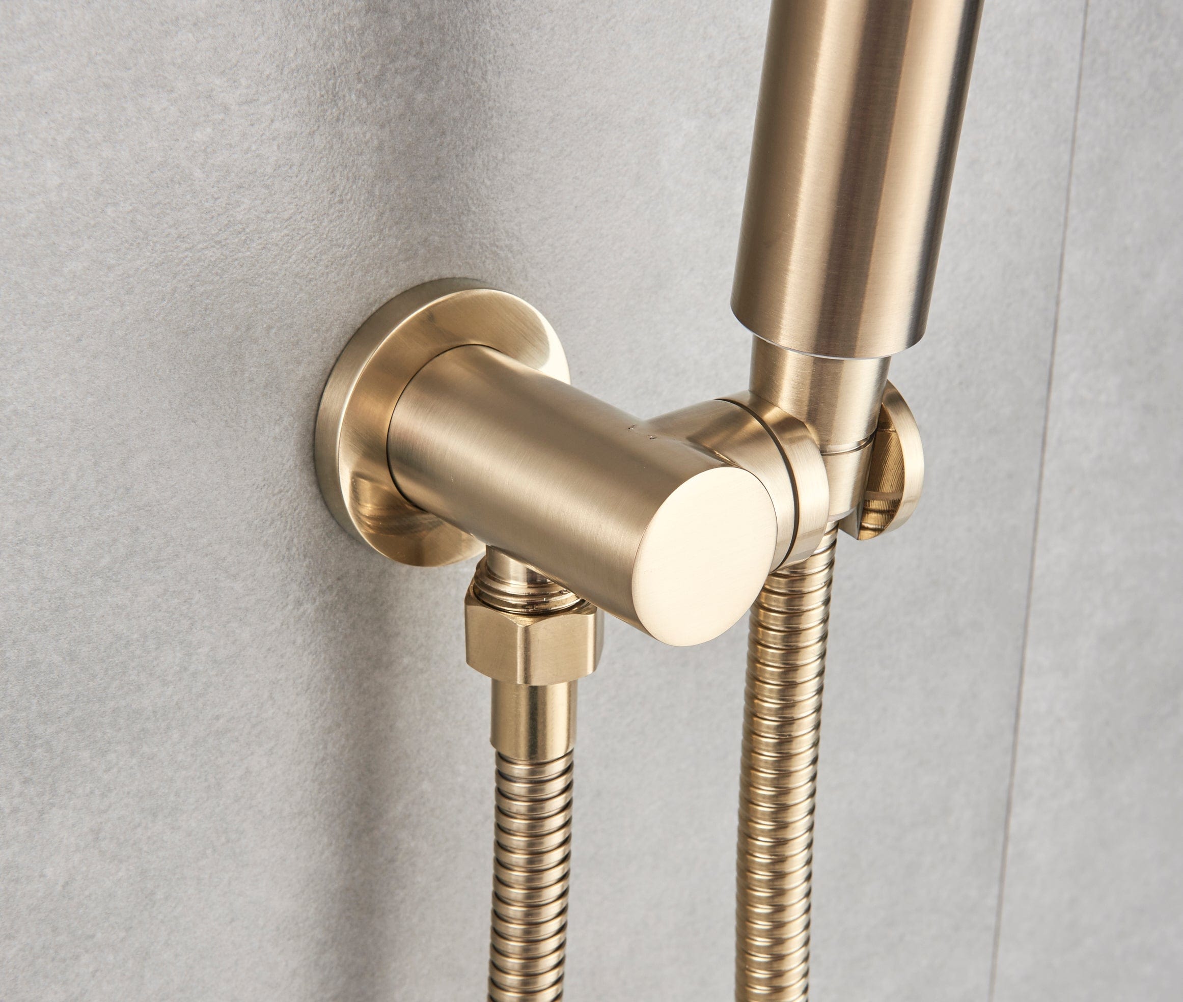 Set de dus auriu nichelat cu para rotunda tip ploaie 25 cm, Green 1269