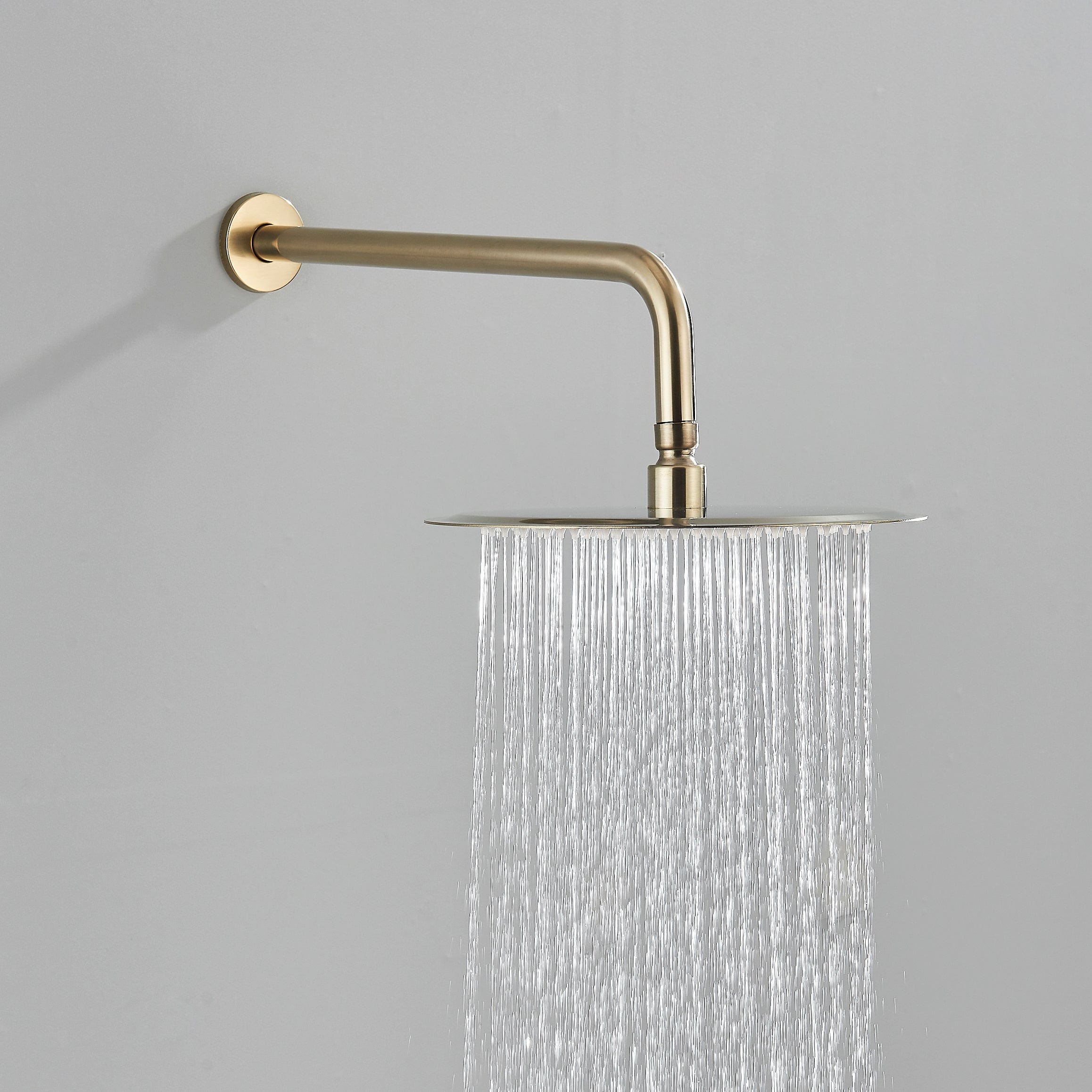 Set de dus auriu nichelat cu para rotunda tip ploaie 25 cm, Green 1269