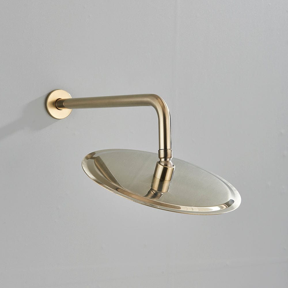 Set de dus auriu nichelat cu para rotunda tip ploaie 25 cm, Green 1269