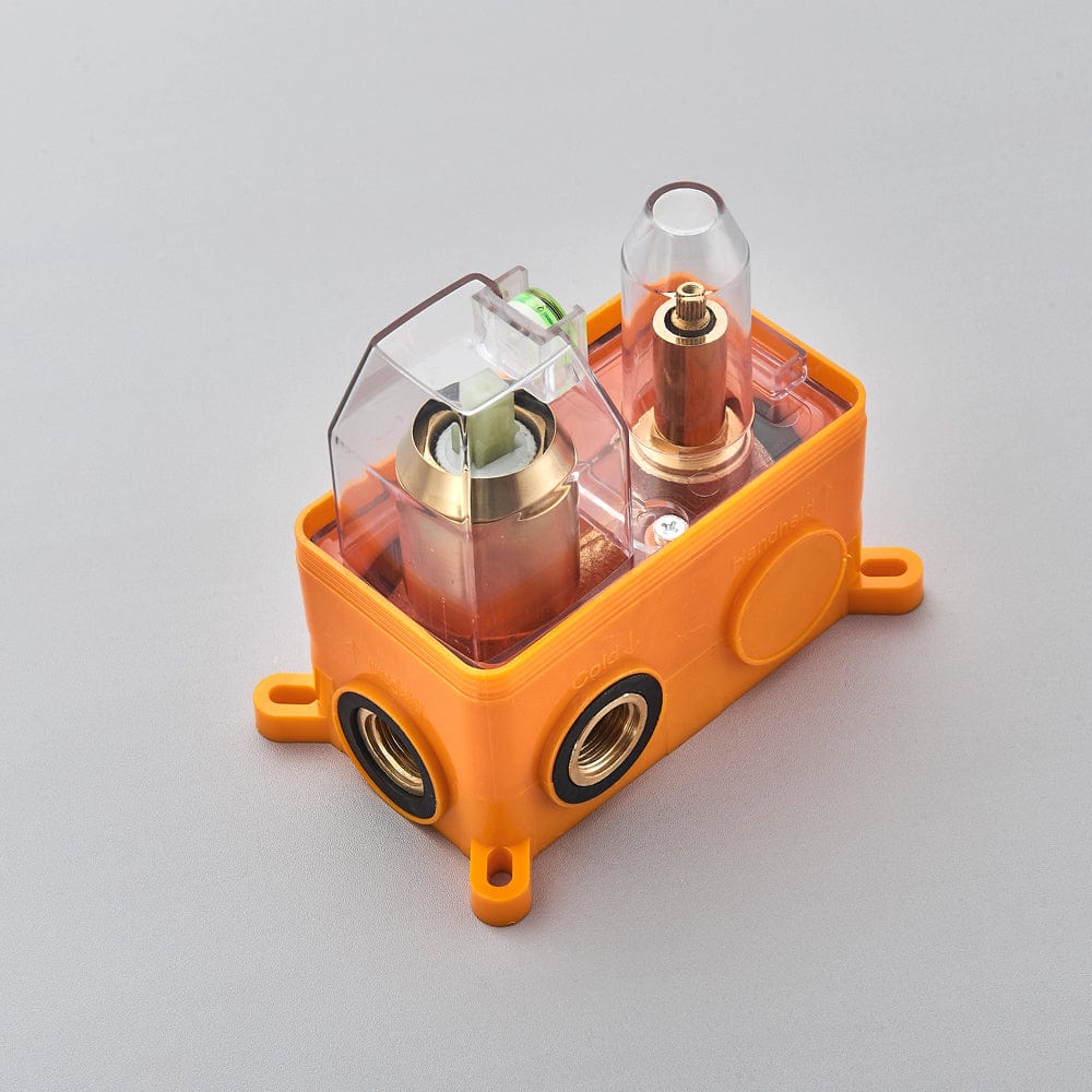 Set de dus auriu nichelat cu para rotunda tip ploaie 25 cm, Green 1269