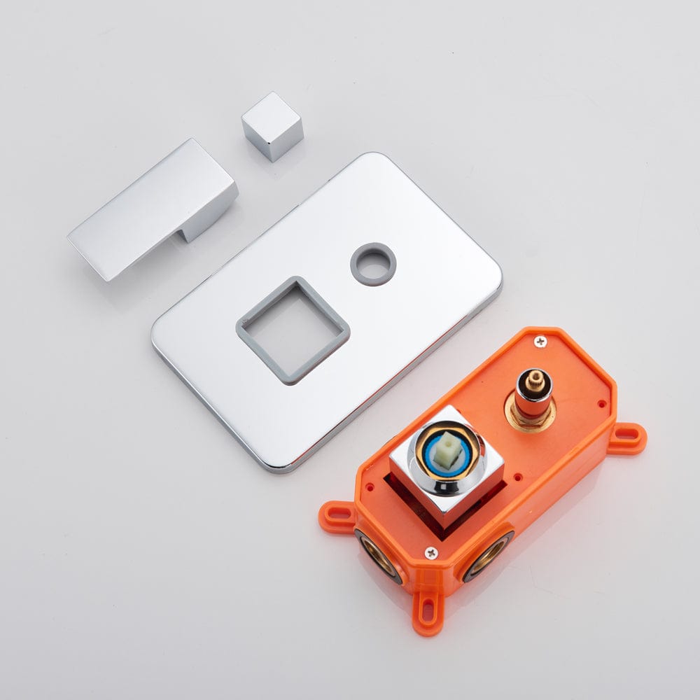 Set de dus cu para patrata 30 cm latura, 3 functii de curgere a apei, argintiu cromat, cod 157