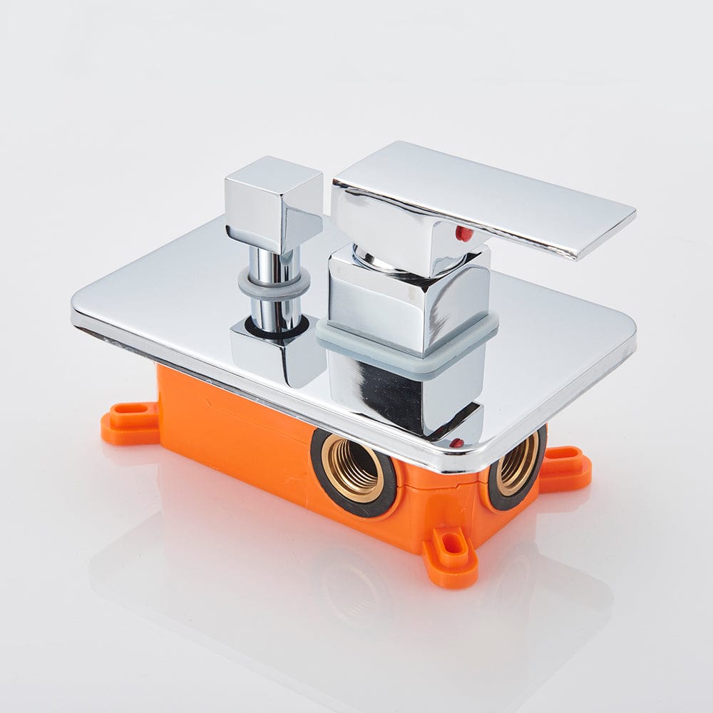 Set de dus cu para patrata 30 cm latura, 3 functii de curgere a apei, argintiu cromat, cod 157