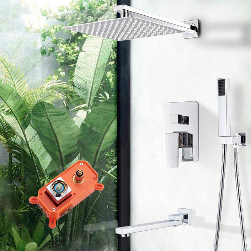 Set de dus cu para patrata 40 cm, 3 functii de curgere a apei, cod 1159