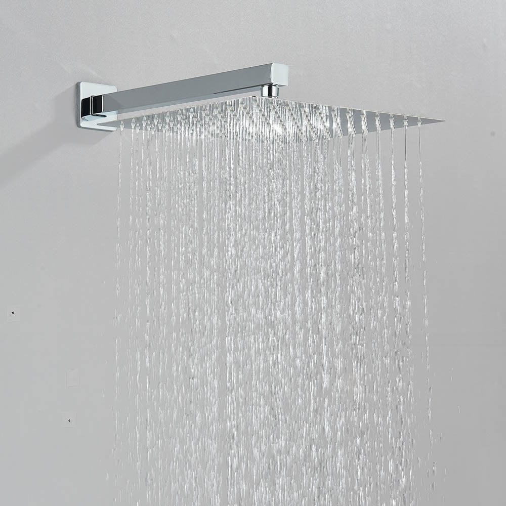 Set de dus cu para patrata de 30 cm, afisaj digital cu LED, argintiu, cod 1456