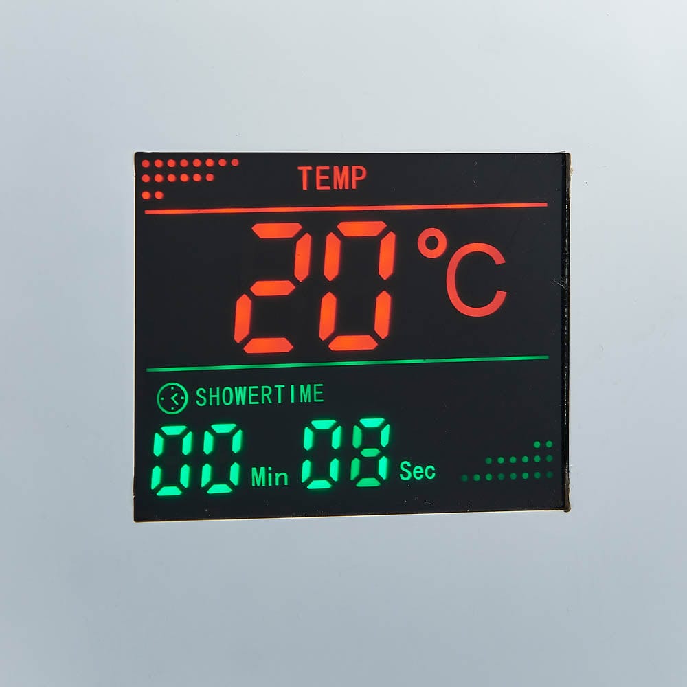 Set de dus cu para patrata de 30 cm, afisaj digital cu LED, argintiu, cod 1456